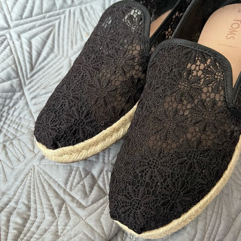 Toms - Women's Alpargata Rope 2.0 Espadrille Slip-On Flats black size 6